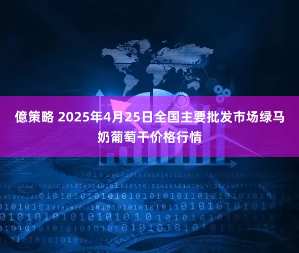 億策略 2025年4月25日全国主要批发市场绿马奶葡萄干价格行情